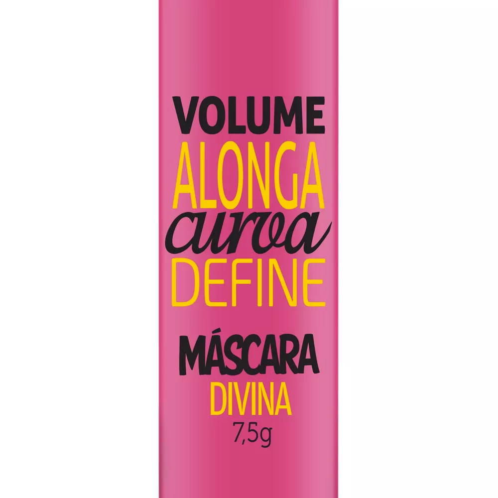 Máscara de cílios Divina Preté Volume Alonga Curva e Define 7,5g